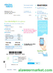 Electric Ireland utility business bill SCR